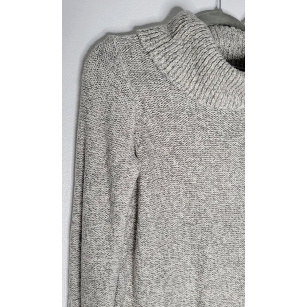 Loft Preppy Mock Turtle Neck Pullover Sweater Pockets Oatmeal Size MP - Picture 4 of 7